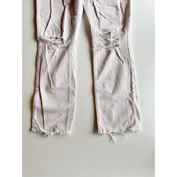 MOTHER The High Waisted Rascal Ankle Soft Pink Slim Straight Leg Jeans, Size 30 - Picture 8 of 15